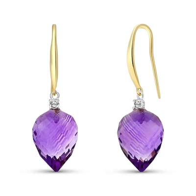 2,46 ct. t.w. Ametista e 1/10 de ct. t.w. Diamond Leverback Earrings em Sterling Silver