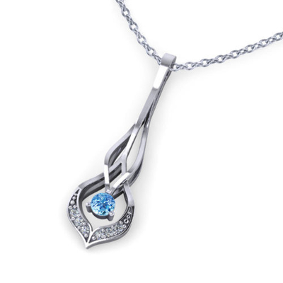 Airy Design Of artístico este Topaz Pendant azul lunático
