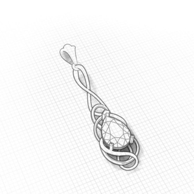 Airy Design Of artístico este Topaz Pendant azul lunático