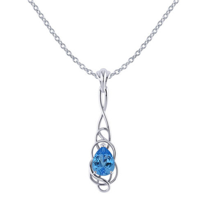Airy Design Of artístico este Topaz Pendant azul lunático