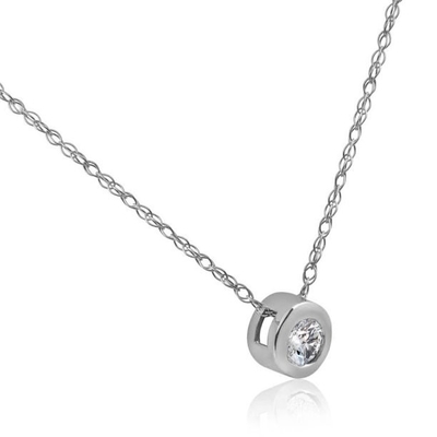 1/4 de ct em volta de Diamond Solitaire Bezel Pendant Necklace 18&quot; ouro 14k branco (4,1) 4,1 estrelas fora de 7 revisões reviews7