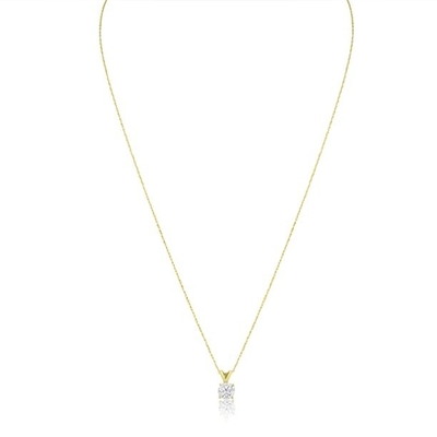Ouro amarelo do quilate de Diamond Solitaire Necklace In 14 do quilate de 1/2 (J-K Color, claridade I1-I2)