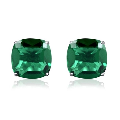 925 de prata chiques Emerald Birthstone Necklace simulado Sterling Silver Heart Pendant Necklace