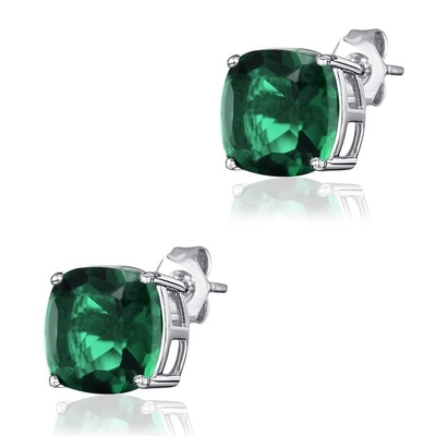 925 de prata chiques Emerald Birthstone Necklace simulado Sterling Silver Heart Pendant Necklace
