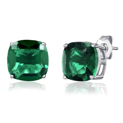 925 de prata chiques Emerald Birthstone Necklace simulado Sterling Silver Heart Pendant Necklace