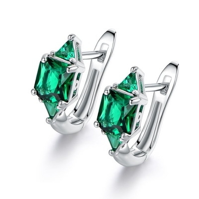 925 de prata chiques Emerald Birthstone Necklace simulado Sterling Silver Heart Pendant Necklace