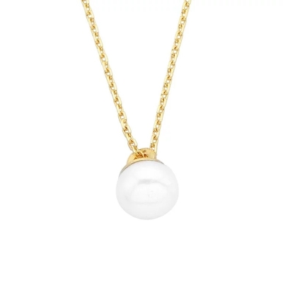 a colar do pendente 14K para mulheres é com decorado uma pérola 6MM de água doce