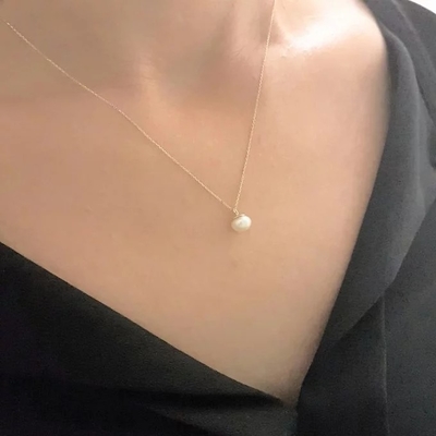 Colar de água doce do pendente da pérola em 925 Sterling Silver For Women