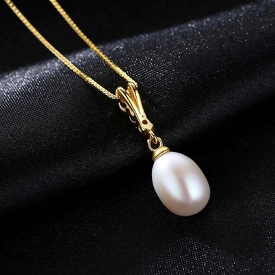 Colar de água doce do pendente da pérola em 925 Sterling Silver For Women