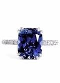 O coxim de Selena 4ct cortou Sapphire Engagement Ring For Women azul