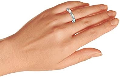 A CZ fina acentua a eternidade que empilhável de 1/2 o rosa azul oval criou Opal Band Ring For Women