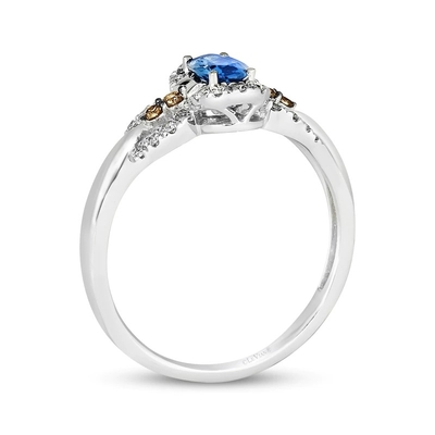 Corte Sapphire Ring de Le Vian Oval 1/5 de ouro da baunilha dos diamantes 14K de Cttw