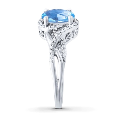 O laboratório criou Opal Ring White Topaz With azul 925 Sterling Silver