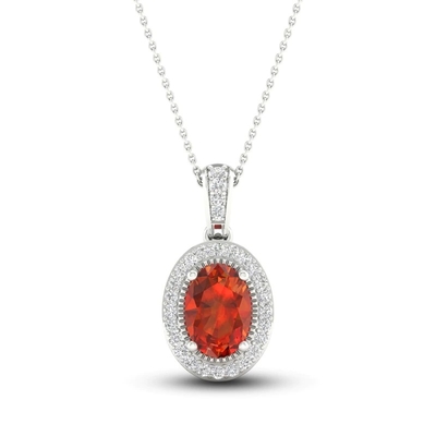 O laboratório citrino natural criou o ouro branco branco 18&quot; de Sapphire Necklace 10K