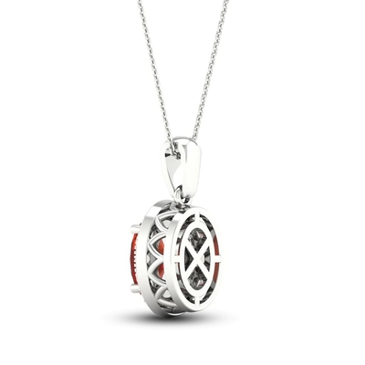 O laboratório citrino natural criou o ouro branco branco 18&quot; de Sapphire Necklace 10K