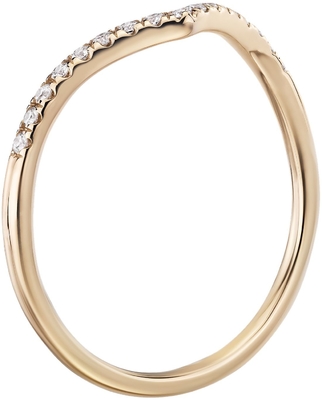 Anel da forma de Diamond Chevron Stackable Heart Sytle no ouro 9K amarelo