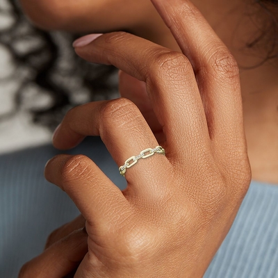 forma Ring For Women da relação de 9K Rose Gold With Silver Diamond