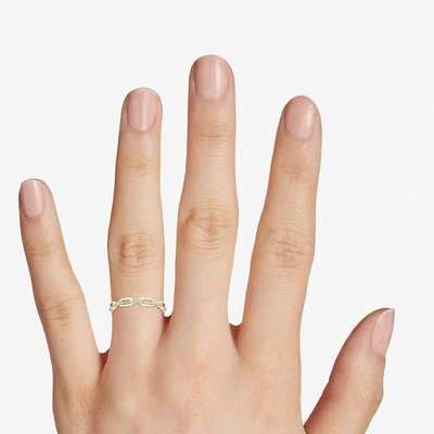forma Ring For Women da relação de 9K Rose Gold With Silver Diamond