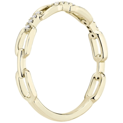 forma Ring For Women da relação de 9K Rose Gold With Silver Diamond