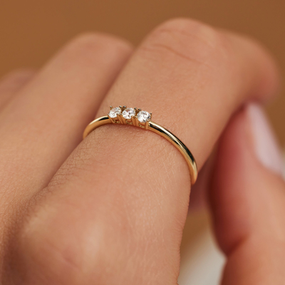 Ouro Ring With Zir Conia de Monte Napoleone Stella 9K