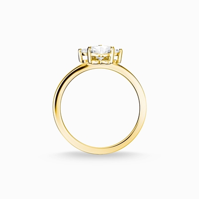 Anel de ouro bonito de Sytle Ring Paw Cat 9K da flor