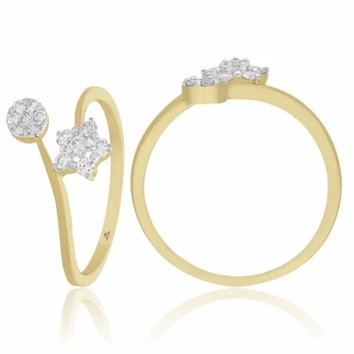 0,20 aneis de noivado brancos da forma do diamante Ring-9K Goldstar de CTS