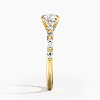 anel inspirado floco de neve de Diamond Jewelry Lady Women Engagement do laboratório do ouro 9K