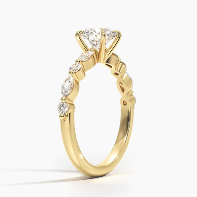anel inspirado floco de neve de Diamond Jewelry Lady Women Engagement do laboratório do ouro 9K