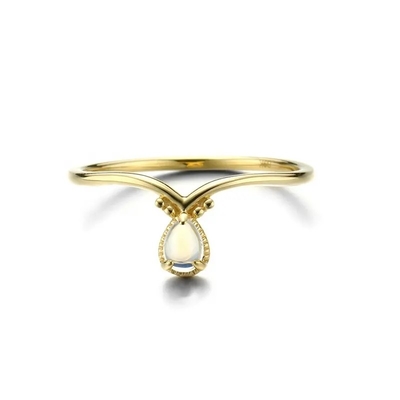 Joia amarela nova de Ring Designs Solid 9K do ouro de 1 grama com transporte rápido disponível de Moonstone