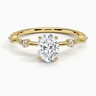 Aimee Diamond Engagement Ring With diamante oval de 0,75 quilates