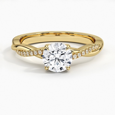 Willow Diamond Engagement Ring (1/8 de Ct. TW.) Com ouro 9K