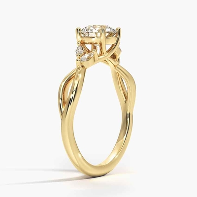 Willow Diamond Engagement Ring (1/8 de Ct. TW.) Com ouro 9K