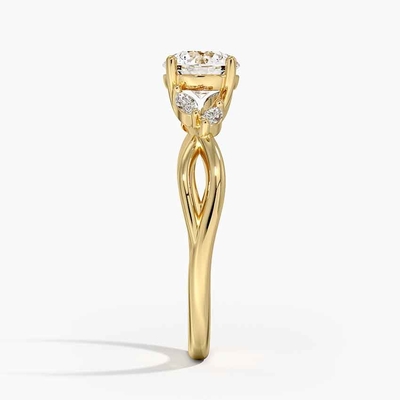 Willow Diamond Engagement Ring (1/8 de Ct. TW.) Com ouro 9K