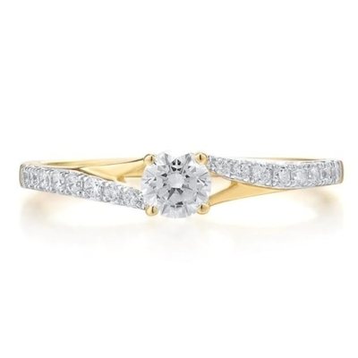 anel de noivado do ouro 9K/Ring Adele das mulheres - Pre-ordem