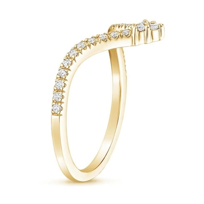 O anel excelente caracteriza vislumbrar diamantes de Pavé com ouro 9K para mulheres
