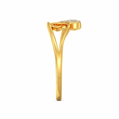 Anel de ouro amarelo de Joyalukkas 9K, coração Diamond Engagement Ring das meninas