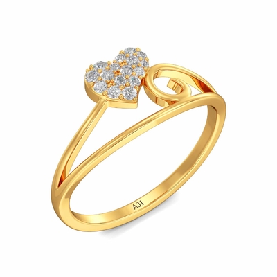 Willow Diamond Engagement Ring Luxe 1/4 de Ct. TW. Com coração do ouro 9K