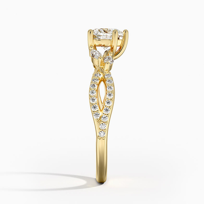 Willow Diamond Engagement Ring Luxe 1/4 de Ct. TW. Com coração do ouro 9K