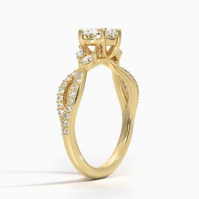 Willow Diamond Engagement Ring Luxe 1/4 de Ct. TW. Com coração do ouro 9K
