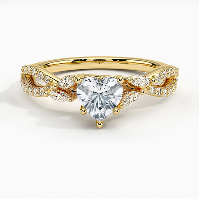 Willow Diamond Engagement Ring Luxe 1/4 de Ct. TW. Com coração do ouro 9K