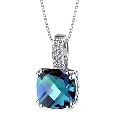 O laboratório da colar das mulheres de Sterling Silver Jewelry Fashion CZ da venda por atacado 925 criou o pendente de pedra do Alexandrite