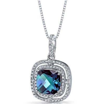 O laboratório da colar das mulheres de Sterling Silver Jewelry Fashion CZ da venda por atacado 925 criou o pendente de pedra do Alexandrite