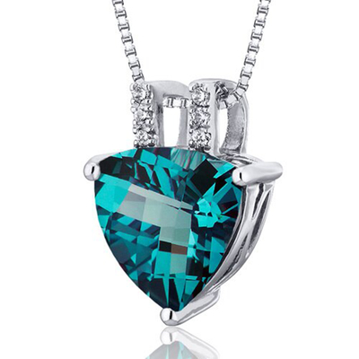O laboratório da colar das mulheres de Sterling Silver Jewelry Fashion CZ da venda por atacado 925 criou o pendente de pedra do Alexandrite