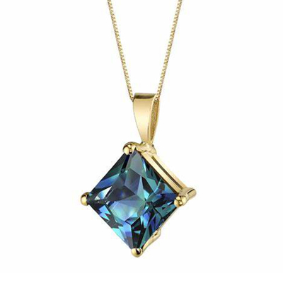 O laboratório da colar das mulheres de Sterling Silver Jewelry Fashion CZ da venda por atacado 925 criou o pendente de pedra do Alexandrite