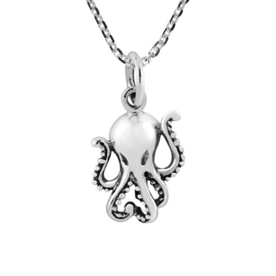 Joia maravilhoso da vida de Sterling Silver Pendant Necklace Sea do polvo do mar para amantes do oceano
