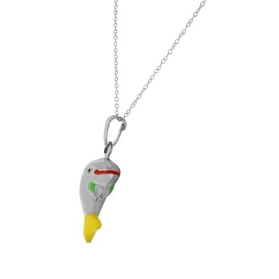 925 colar do pendente do encanto do golfinho do esmalte de Sterling Silver 3D