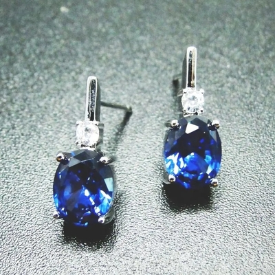 Pedra cúbica Ring Earrings Pure 925 Sterling Silver Fashion Jewelry Set do zircão dos Spinels verdes