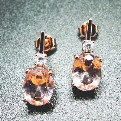 Pedra cúbica Ring Earrings Pure 925 Sterling Silver Fashion Jewelry Set do zircão dos Spinels verdes