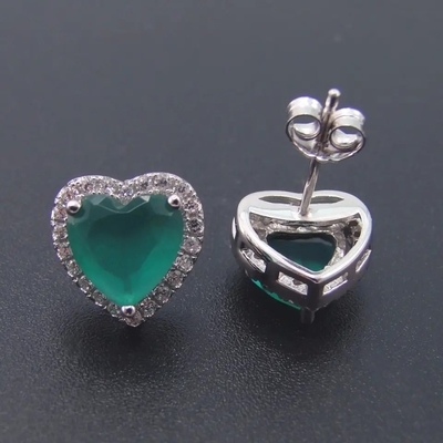 A joia quente do zircão de Sterling Silver Heart Shaped Green da venda 925 ajusta-se para o presente da mulher da forma