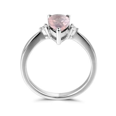 Anel de noivado elegante do casamento do solitário da forma da pera de Sterling Silver Green Spinel Ring